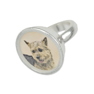 Norwich Terrier Painting - Cute Original Dog Art Ring