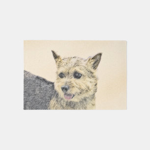 Norwich Terrier Painting - Cute Original Dog Art Rug