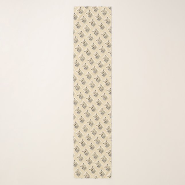 Norwich Terrier Painting - Cute Original Dog Art Scarf (Front)