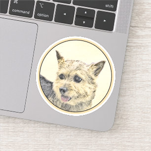 Norwich Terrier Painting - Cute Original Dog Art Sticker