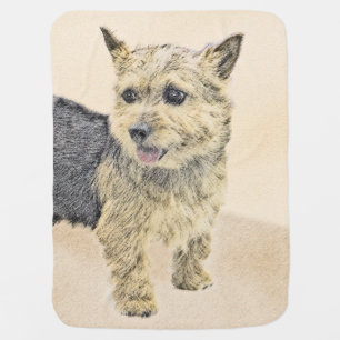 Norwich Terrier Painting - Cute Original Dog Art Stroller Blanket