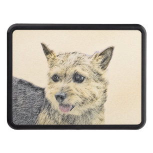 Norwich Terrier Painting - Cute Original Dog Art Trailer Hitch Cover