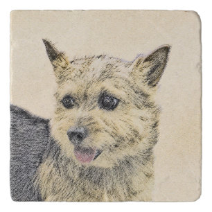 Norwich Terrier Painting - Cute Original Dog Art Trivet