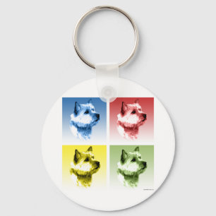 Norwich Terrier Pop Art Keychain