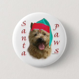 Norwich Terrier Santa Paws Button