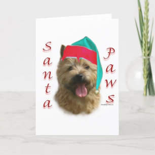 Norwich Terrier Santa Paws Holiday Card