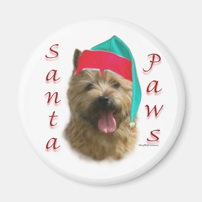 Norwich Terrier Santa Paws Magnet (Front)