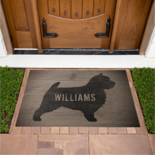Norwich Terrier Silhouette Dog Breed Personalized Doormat