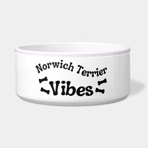 Norwich Terrier Vibes Ceramic Dog Bowl