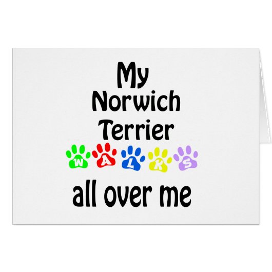 Norwich Terrier Walks Design Cards (Front Horizontal)