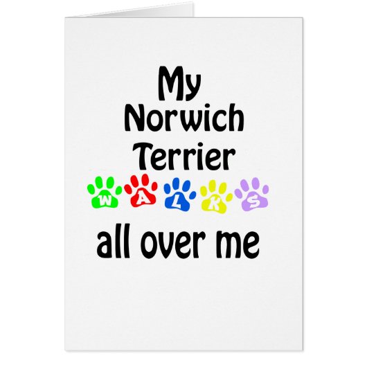Norwich Terrier Walks Design Cards (Front)