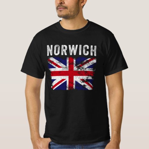 Norwich UK Flag England Souvenir T_Shirt