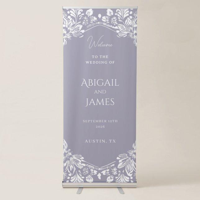 Norwich Vertical Elegant Wedding Welcome Sign (Front)