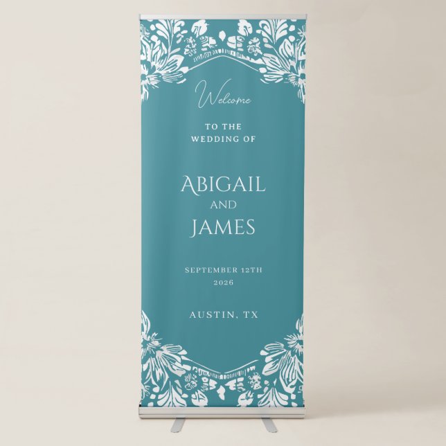 Norwich Vertical Elegant Wedding Welcome Sign (Front)