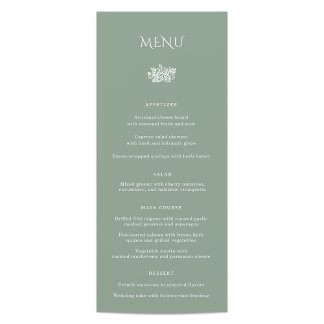 Norwich Wedding Dinner Menu