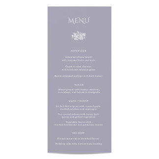 Norwich Wedding Dinner Menu