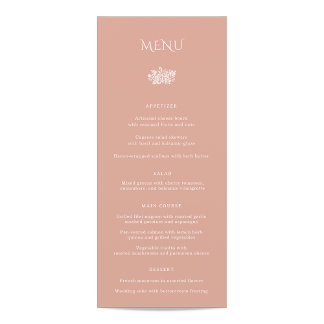Norwich Wedding Dinner Menu