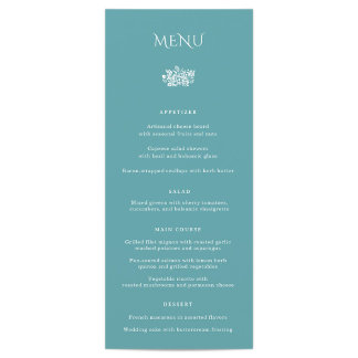 Norwich Wedding Dinner Menu