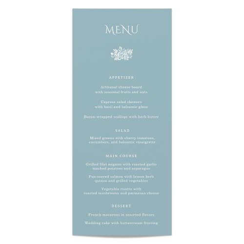 Norwich Wedding Dinner Menu