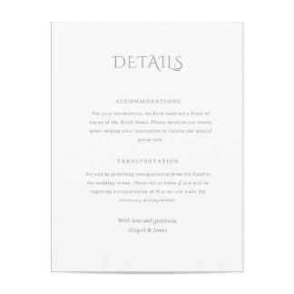 Norwich Wedding Enclosure Card