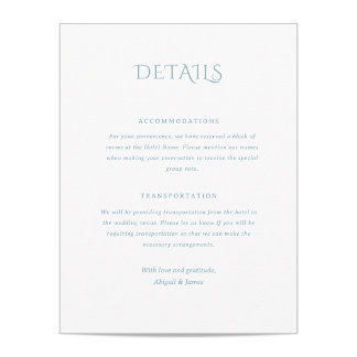 Norwich Wedding Enclosure Card