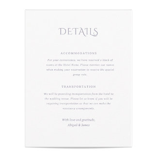 Norwich Wedding Enclosure Card