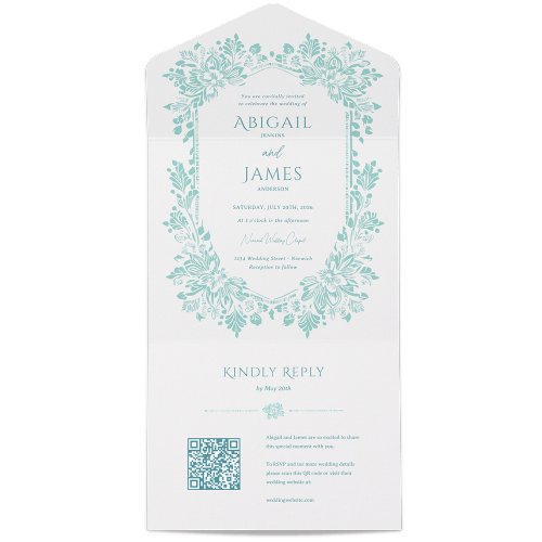 Norwich Wedding Invitation with RSVP Card