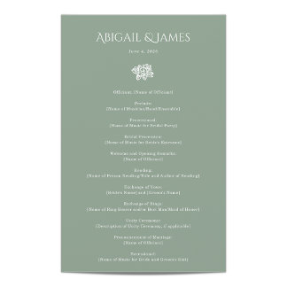 Norwich Wedding Program