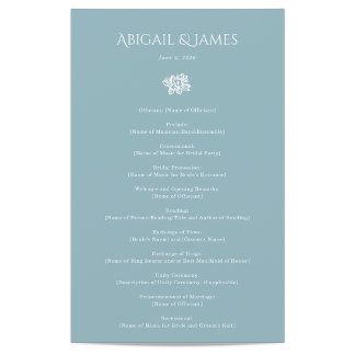Norwich Wedding Program