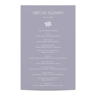 Norwich Wedding Program