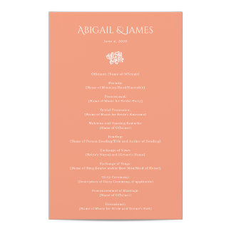 Norwich Wedding Program