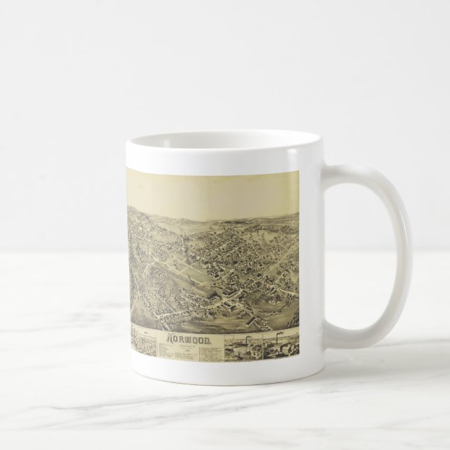 Norwood, MA Vintage Map 1882 Coffee Mug (Right)