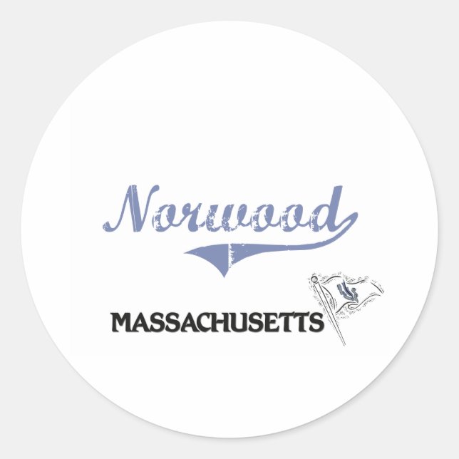 Norwood Massachusetts City Classic Classic Round Sticker (Front)