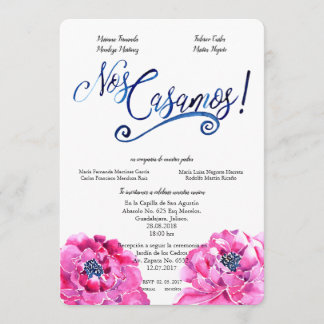 NOS CASAMOS Watercolor SPANISH WEDDIN INVITATION