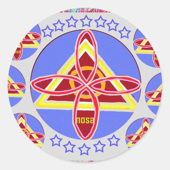 NOSA   Karuna REIKI symbol art by Navin Joshi Round Stickers