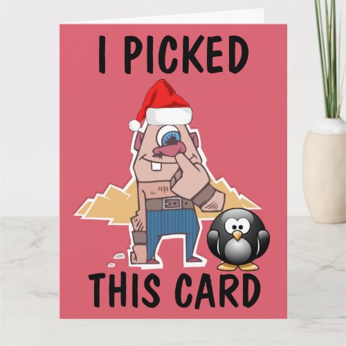 NOSE PICKER FUNNY CHRISTMAS OVERSIZED CARDS