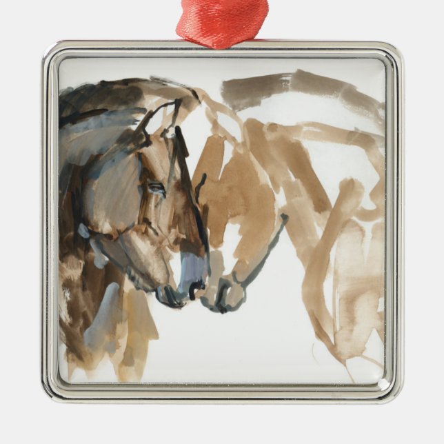 Nose to Nose Metal Ornament (Front)
