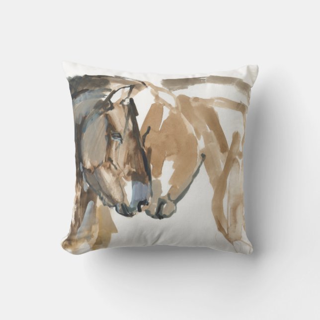 Nose to Nose Throw Pillow (Front)
