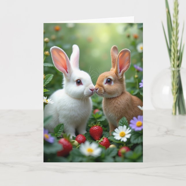 Nose Touch Cute Animals Photo Card (Front)