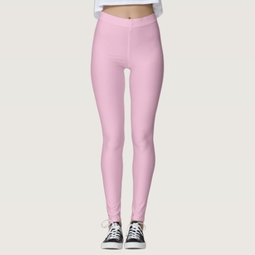 Nosegay Light Pink Solid Color Print Blush Leggings