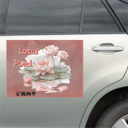 Nosegrey Lotus Pond Car Magnet