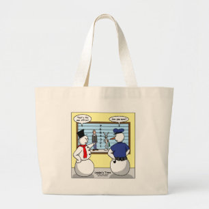 Noseless Snowman Bunny Suspect Gifts & Tees Large Tote Bag