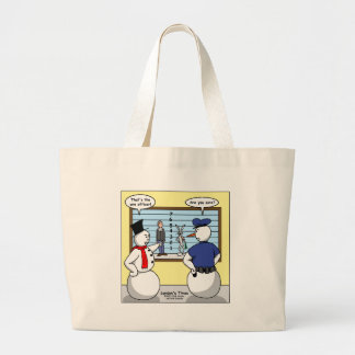 Noseless Snowman Bunny Suspect Gifts & Tees Large Tote Bag