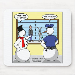 Noseless Snowman Bunny Suspect Gifts &amp; Tees Mouse Pad