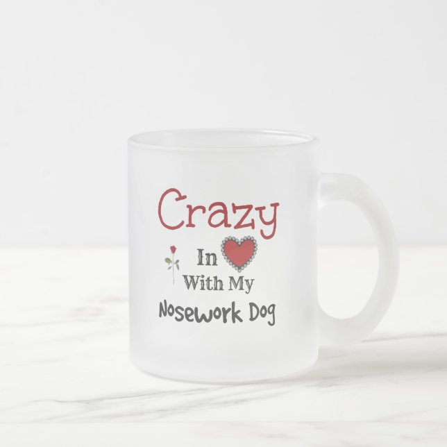 Nosework Dog Frosted Glass Coffee Mug (Right)