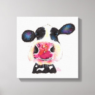 NoSeY CoW ' BuBBLeS ' by SHiRLeY MacARTHuR Canvas Print