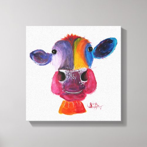 Nosey Cow LouLou by Shirley MacArthur Canvas Print