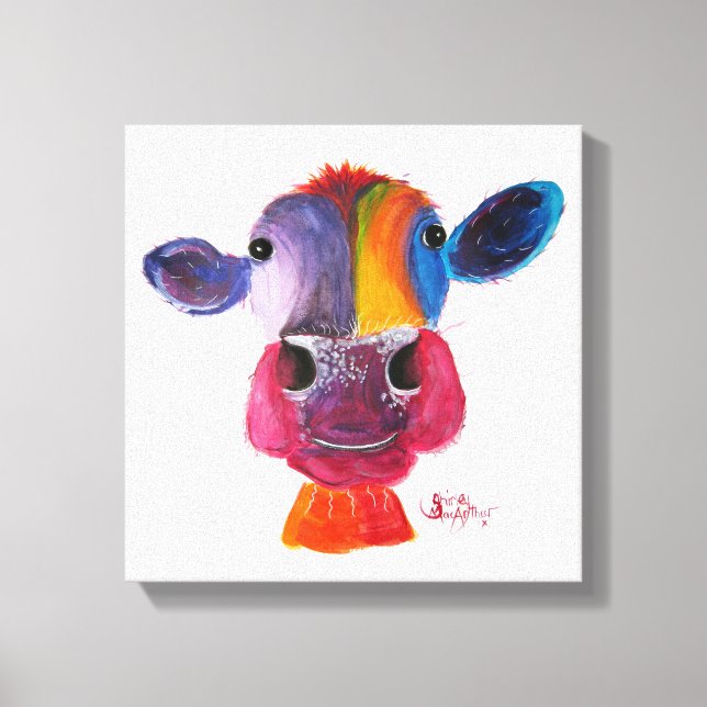 Nosey Cow 'LouLou' by Shirley MacArthur Canvas Print (Front)