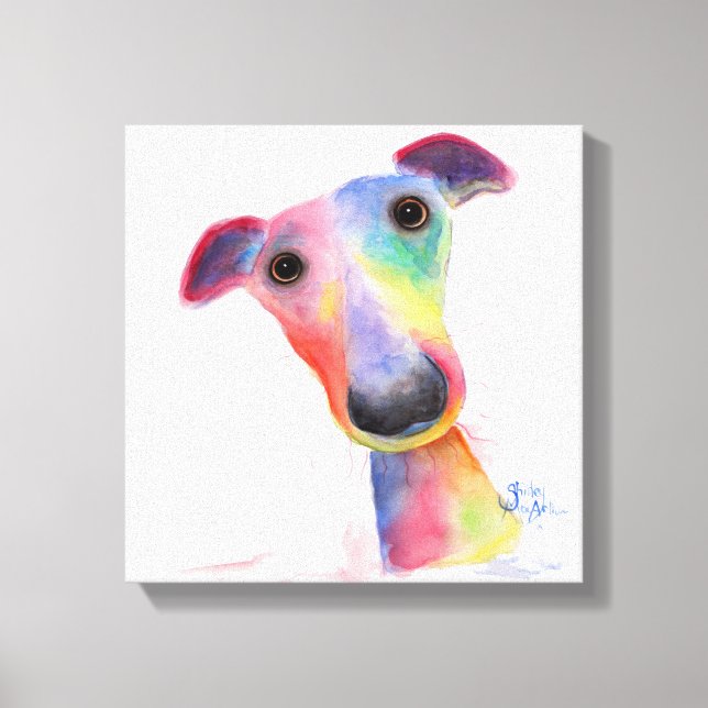 Nosey Dog 'Hank' Whippet / Greyhound Canvas Print (Front)