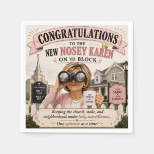 Nosey Karen at Church Funny Church Lady Gossip Hum Napkins